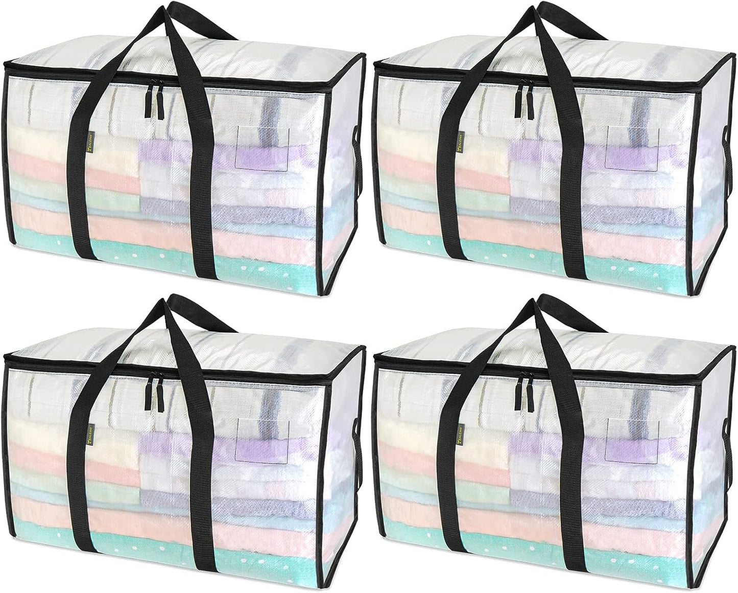 BALEINE Heavy-Duty Oversized Moving Bags - 4-Pack with Reinforced Handles for Clothes & Storage
