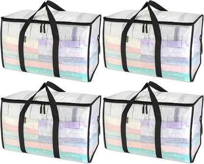 BALEINE Heavy-Duty Oversized Moving Bags - 4-Pack with Reinforced Handles for Clothes & Storage