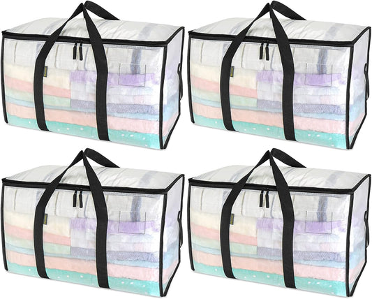 BALEINE Heavy-Duty Oversized Moving Bags - 4-Pack with Reinforced Handles for Clothes & Storage