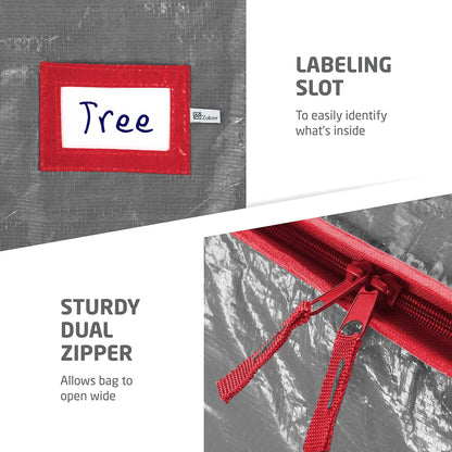 Zober Large Christmas Tree Storage Bag - Waterproof & Durable for 9 Ft Artificial Trees - Gray