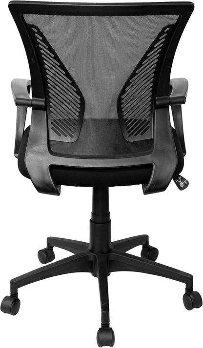 Techni Mobili Ergonomic Mesh Office Chair - Adjustable Height & Tilt, Black with Lumbar Support