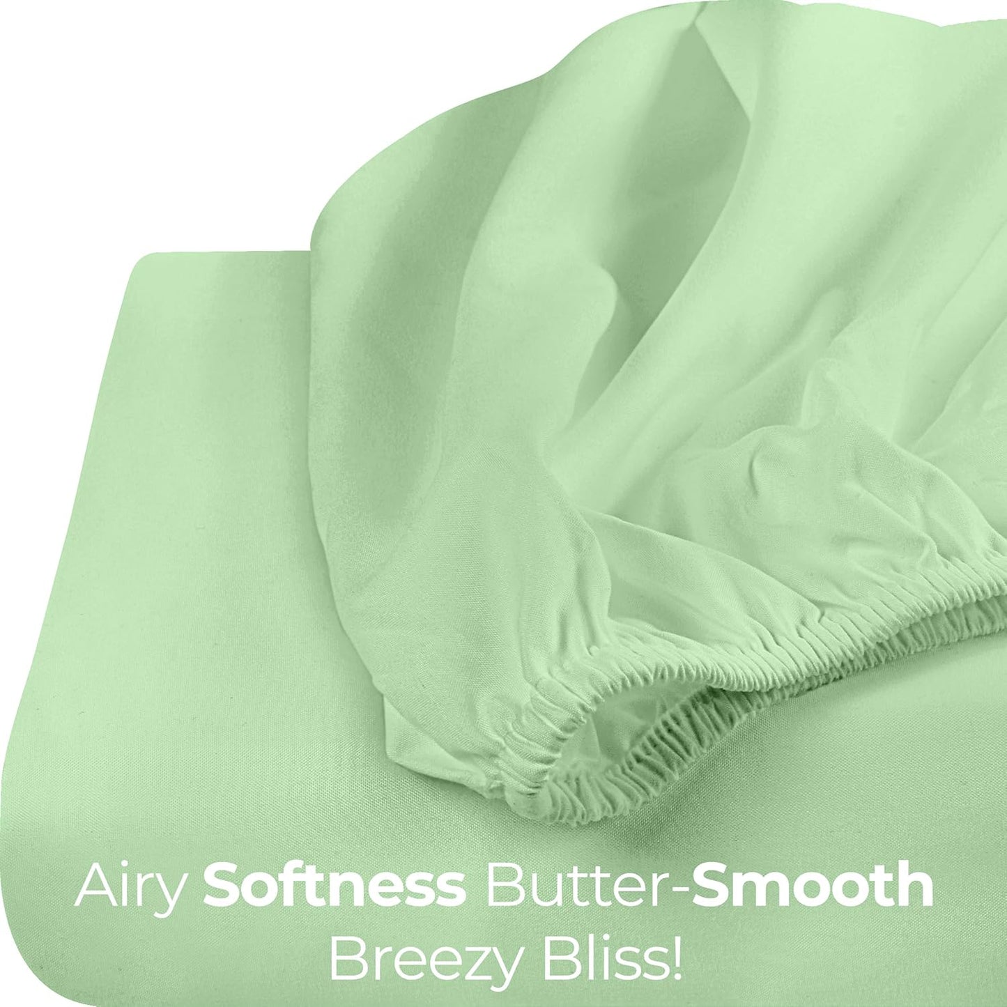 Utopia Bedding King Fitted Sheet - Deep Pocket Soft Microfiber - Shrinkage & Fade Resistant - Sage Green