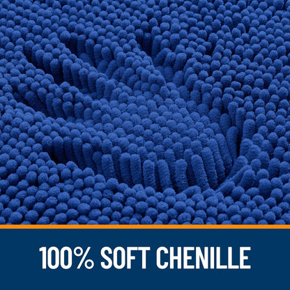 OLANLY Large Bathroom Rugs - Extra Soft Chenille Bath Mats with Rubber Backing | Quick Dry, 45x27, Royal Blue