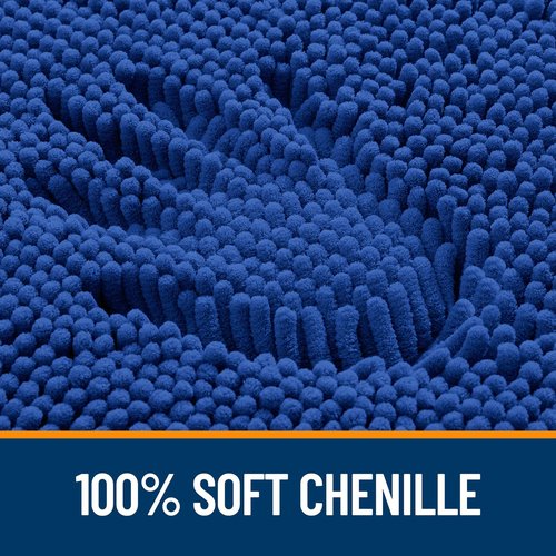 OLANLY Bathroom Rugs 40x24, Extra Soft Absorbent Chenille Bath Rugs, Rubber Backing Quick Dry, Machine Washable Bath Mats for Bathroom Floor, Tub and Shower, Home Decor Accessories, Royal Blue