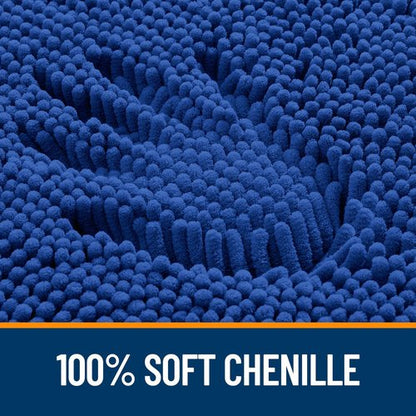 OLANLY Bathroom Rugs 47x32, Extra Soft Absorbent Chenille Bath Rugs, Rubber Backing Quick Dry, Machine Washable Bath Mats for Bathroom Floor, Tub and Shower, Home Decor Accessories, Royal Blue
