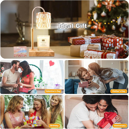 Skiennix Candle Warmer Lamp - Adjustable Height & Dimmable with Timer | Charming Gift Box Included