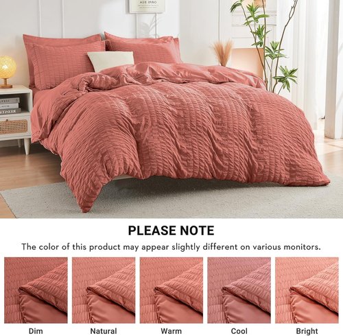 HYMOKEGE Coral California King Comforter Set - 7-Piece Luxury Bedding Set with Sheets & Pillowcases
