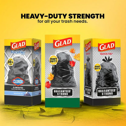 Glad Large 30 Gallon Trash Bags, Unscented Heavy Duty Garbage Bags, Forceflex with Drawstring, 30 Count (Packaging May Vary)