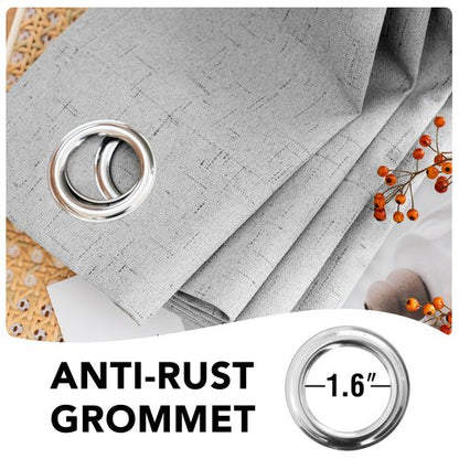 H.VERSAILTEX 100% Blackout Curtains for Bedroom Thermal Insulated Linen Textured Curtains Heat and Full Light Blocking Drapes Living Room Curtains 2 Panel Sets, Glacier Gray, 52x108 Inch