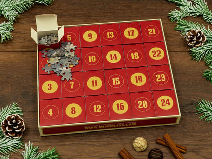 Abraham Hunter Jigsaw Puzzle Advent Calendar 2025 - 1008 Pieces, 24 Boxes, Festive Holiday Countdown Gift