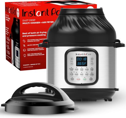 Instant Pot Duo Crisp 11-in-1 Air Fryer & Electric Pressure Cooker - 6 Quart with Free Recipe App
