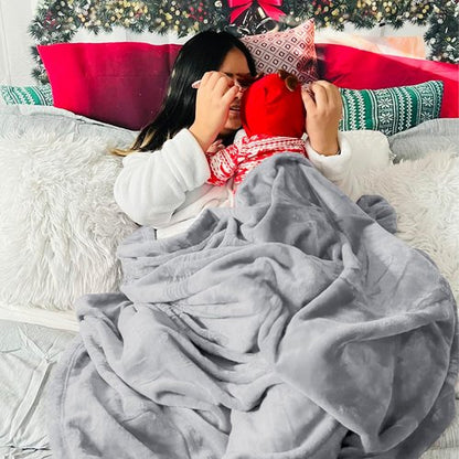 Bedsure GentleSoft Fleece Blanket - King Size Light Grey Plush Microfiber, Cozy & Lightweight, 108x90 Inches