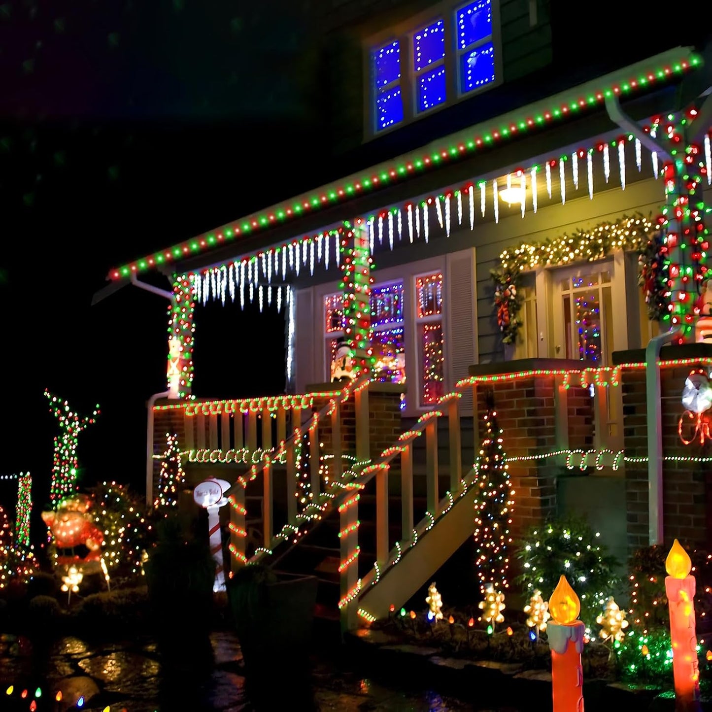 Skiennix 50ft LED Rope Lights - Waterproof, Flexible Tube Lighting with 8 Modes | Red & Green for Outdoor Decor