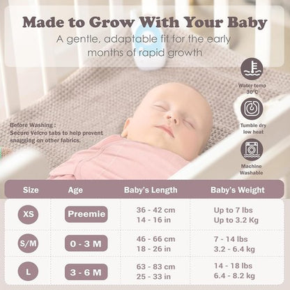 Bublo Newborn Swaddle Sleep Sacks - 100% Organic Cotton Infant Blankets for 0-3 Months (3-Pack)