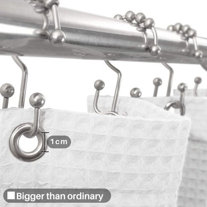 Barossa Design Cotton Blend Shower Curtain Honeycomb Waffle Weave, Soft & Hotel Spa, Washable, White, 72 x 72 inch