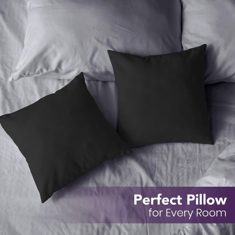 Utopia Bedding 20x20 Pillow Inserts, Set of 2, Black – Indoor Decorative Throw Pillows for Bed, Sofa & Couch – Soft, Supportive & Fluffy Cushion Inserts
