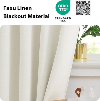 NICETOWN Blackout Thermal Insulating Curtain Valances - 30 Inch Length, 2 Panels for Kitchen & Bathroom (Natural)