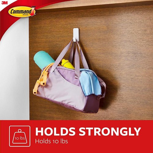 Command 10 lb XL Heavyweight Hook - Damage-Free Hanging Solution with 2 Wall Hooks & 6 Adhesive Strips