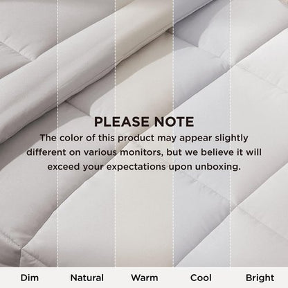 Bedsure Comforter Duvet Insert - Quilted Comforters Cal King Size, All Season Duvet, Down Alternative Bedding, with 8 Tabs, Gifts for Women/Men, Light Grey,Alaskan King 130x120 Inches
