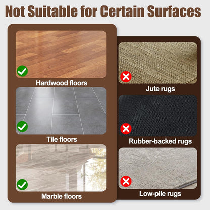 Skiennix Premium Carpet Tape - Non-Slip Rug Adhesive for Hardwood Floors & Tiles | 12 Pcs, Black
