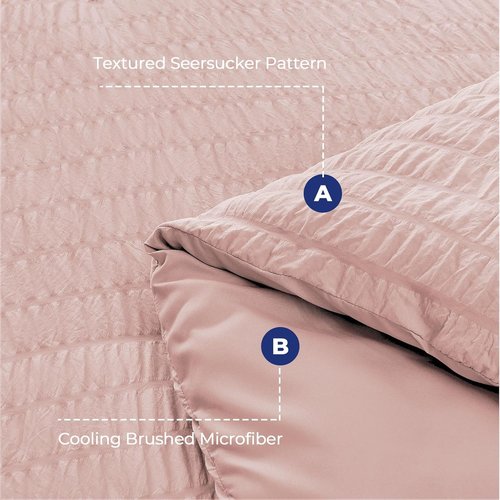 HYMOKEGE Rose Gold Queen Comforter Set - 7-Piece Luxury Bedding Set with Sheets, Pillowcases & Shams