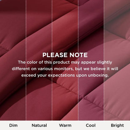 Bedsure Comforter Duvet Insert - Quilted Comforters King Size, All Season Duvet, GentleSoft Down Alternative Bedding Blanket, with 8 Tabs, Gifts for Women/Men, Red, King 90 x 102 Inches