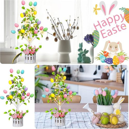 Glooglitter 24-Inch Tall Lighted Easter Egg Tree - LED Indoor Table Decoration for Spring Celebrations