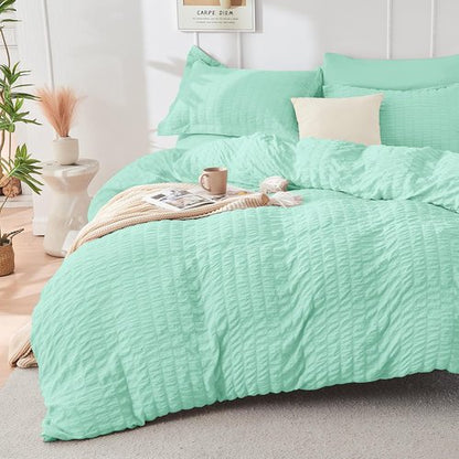 HYMOKEGE Mint Green Full Size Comforter Set - 7-Piece All-Season Luxury Bedding in a Bag