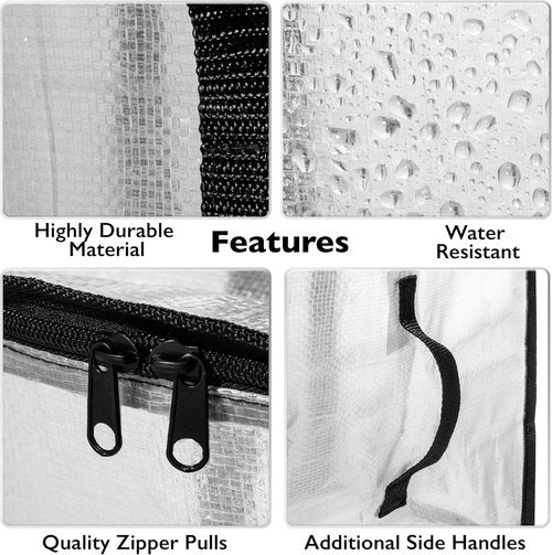 ClearSpace Heavy Duty Moving Bags - Large Storage Bags with Backpack Straps & Zippers | 8 Pack for Easy Packing