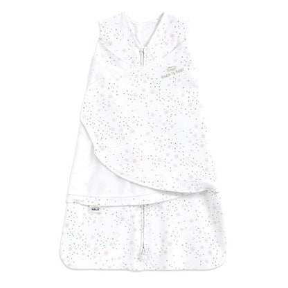 HALO 100% Cotton Sleepsack Swaddle, 3-Way Adjustable Wearable Blanket, TOG 1.5, Midnight Moons Pink, Small, 3-6 Months