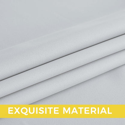 NICETOWN Room Darkening Curtains - Greyish White Drapery Panels, 52"W x 90"L for Optimal Light Control