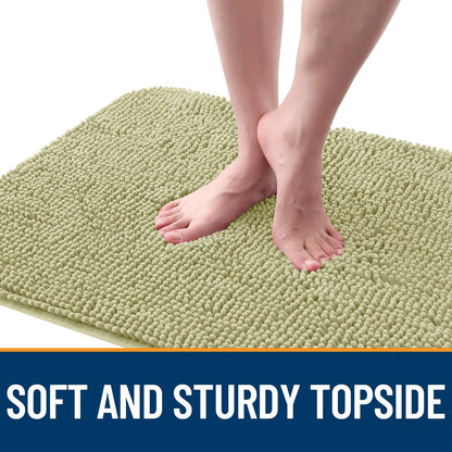 OLANLY Dog Door Mat - Absorbent Non-Slip Chenille Mat for Muddy Paws | 34x21, Quick Dry, Vanilla