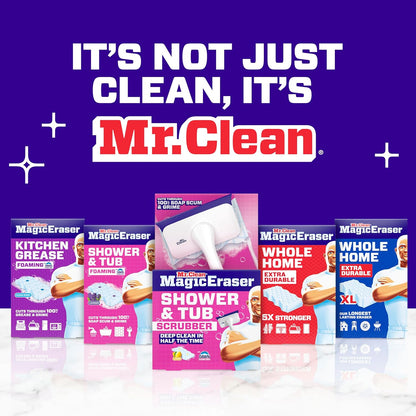 Mr. Clean Magic Eraser Sponge - Powerful Soap Scum Remover for Bathroom & Shower | 6 Count with Lemon Scent