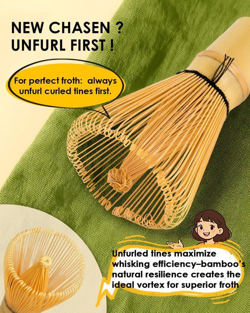 Matcha Whisk | Handcrafted 2-Pack Bamboo Chasen - 100-Prong Traditional Matcha Stirrer for Authentic Tea