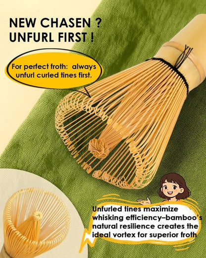 Matcha Whisk | Handcrafted 2-Pack Bamboo Chasen - 100-Prong Traditional Matcha Stirrer for Authentic Tea
