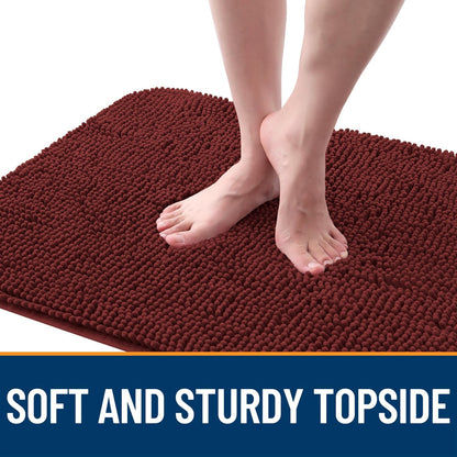 OLANLY Dog Door Mat - Absorbent Non-Slip Mud Mat for Indoor Entryway | Quick Dry Chenille, 47x20, Caramel Russet