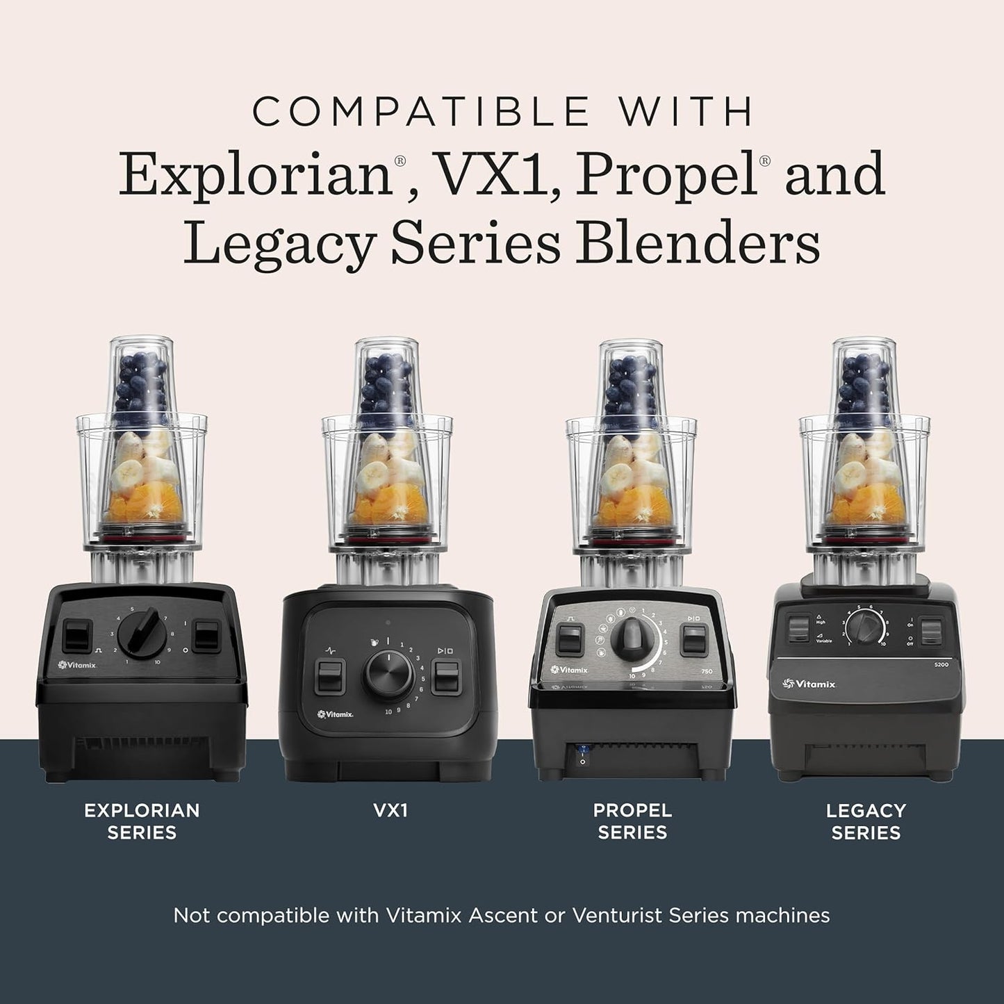 Vitamix Personal Cup Adapter - BPA-Free Blender Cups with Stainless Steel Blades | Includes 2 Lids, 20-Ounce Size