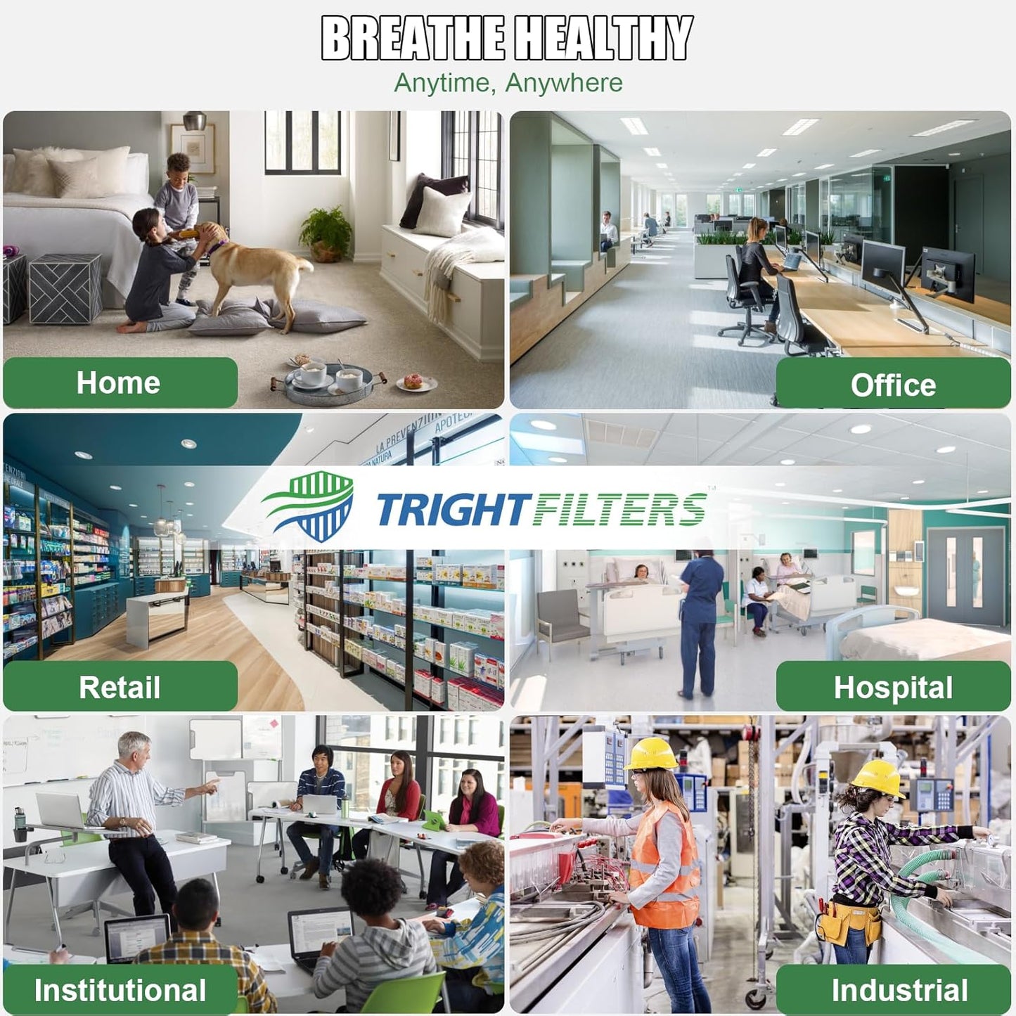 TRIGHTFILTERS 12x24x1 Air Filter - MERV 8 Pleated Dust Defense | 4-Pack Replacement for HVAC & AC Systems