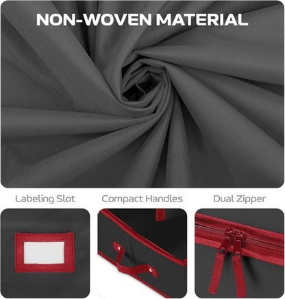 Christmas Wrapping Paper Organizer by [Brand Name] - Storage Bag with Straps & Pockets for 24 Rolls | Black Underbed Storage