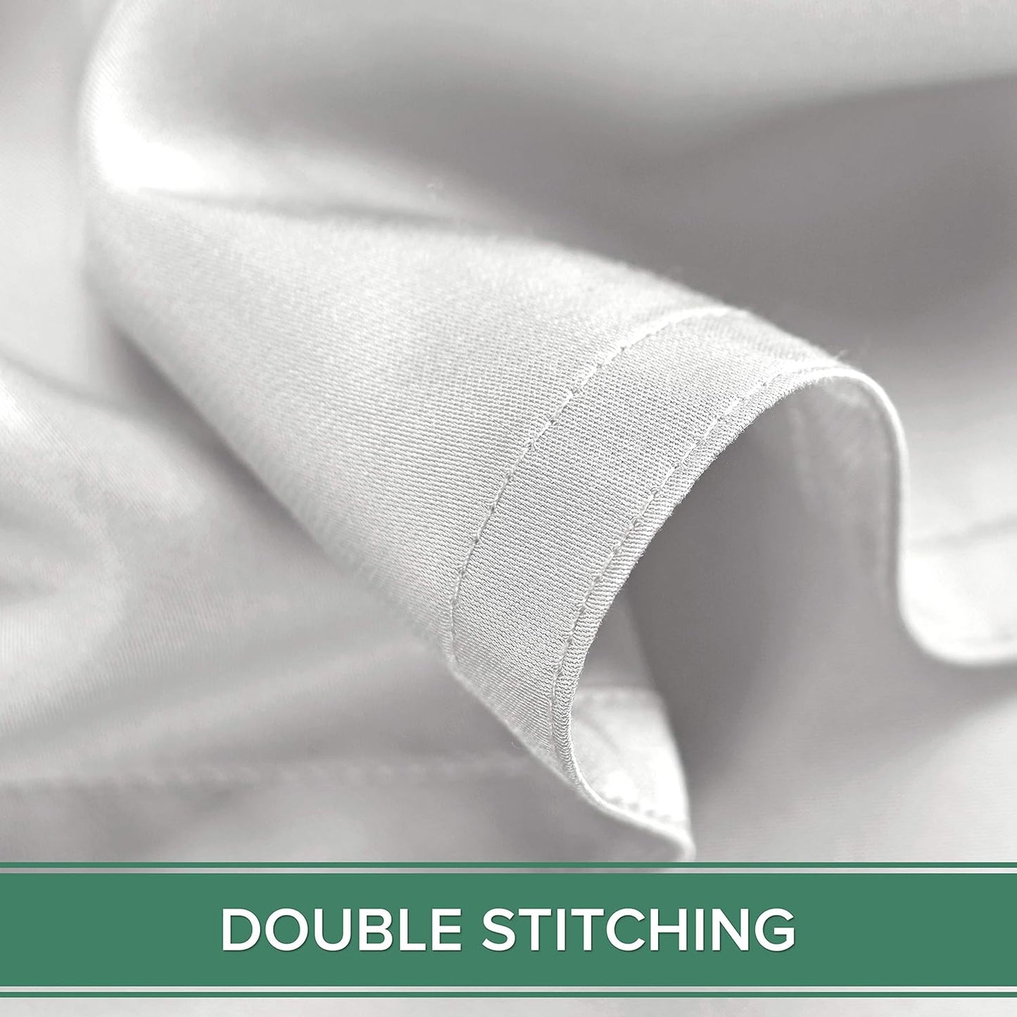 Pure Bamboo California King Sheets - 100% Organic Viscose Bed Set, Soft & Cooling | White, Double Stitching