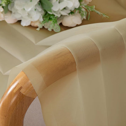 OWENIE Sheer Curtains 54 Inch Length 2 Panels Set, Gold Sheer Curtain for Living Room, Clear Short Curtains for Small Window, 2 Pcs 84 Width 54 Long, Gold