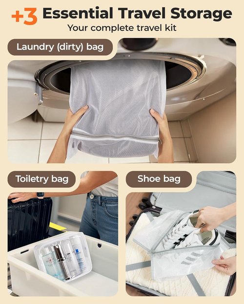BAGSMART Rechargeable Wireless Pump - Portable Vacuum Storage Bags Set for Travel & Home | 18 Combo Bags