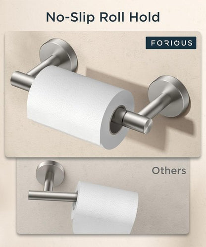 FORIOUS Toilet Paper Holder - Rustproof Stainless Steel Double Post Pivoting Design | Bathroom Accessory