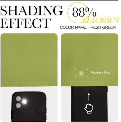 NICETOWN Fresh Green Blackout Curtains - Thermal Insulated Drapes for Office | 68" Length, 42" Wide, 2 Panels