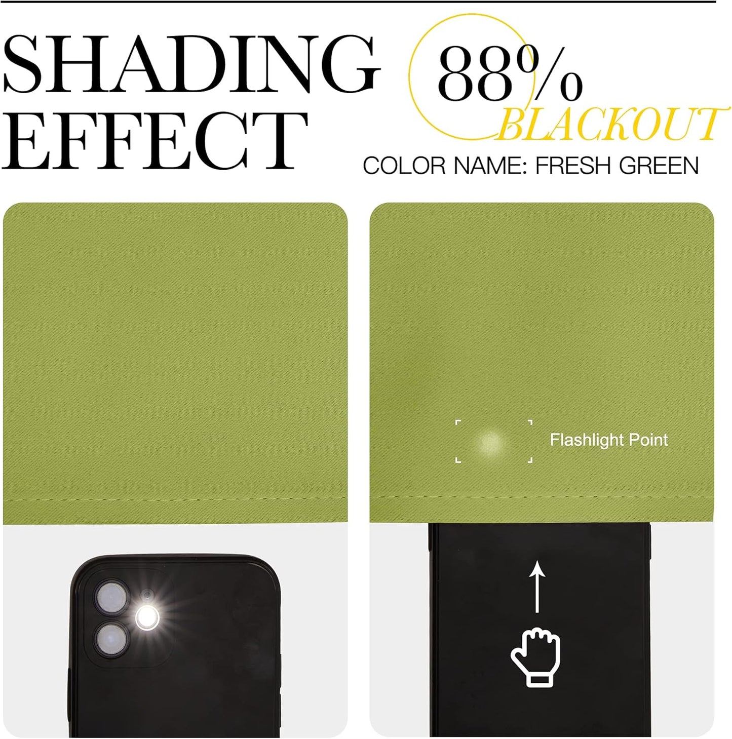 NICETOWN Blackout Curtain Panels - Thermal Insulated Grommet Top Drapes for Living Room | 34 x 63 Inches in Fresh Green