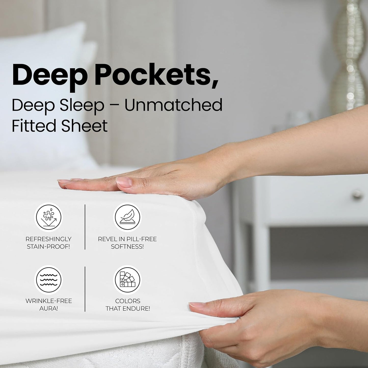 Utopia Bedding King Fitted Sheet - Deep Pocket Microfiber for Ultimate Comfort - Easy Care White