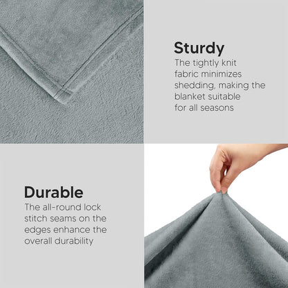 Utopia Bedding Fleece Blanket - Luxury Soft Microfiber Throw in Ash Grey | Anti-Static, 50x60 Inch
