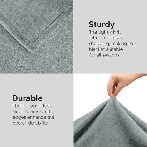 Utopia Bedding Fleece Blanket Twin Size Ash Grey (60x80 Inches) Ultra Soft Warm Lightweight Microfiber Breathable Anti-Static Cozy Winter Bed Blanket, All-Season Home Decor Gift for Men & Women