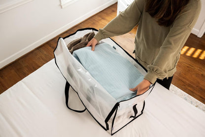 ClearSpace Oversized Moving Bags - Heavy-Duty Storage Solutions with Backpack Straps & Zippers | 8 Pack
