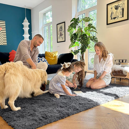 OLANLY Runner Rugs - Soft, Machine Washable Shaggy Design for Hallway & Bedroom | Grey 2x7 ft